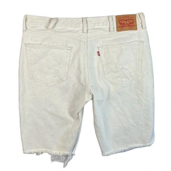 SH822 Men’s Levi’s Strauss 511 Distressed Ripped Denim Jean Shorts 38 - Picture 3 of 5